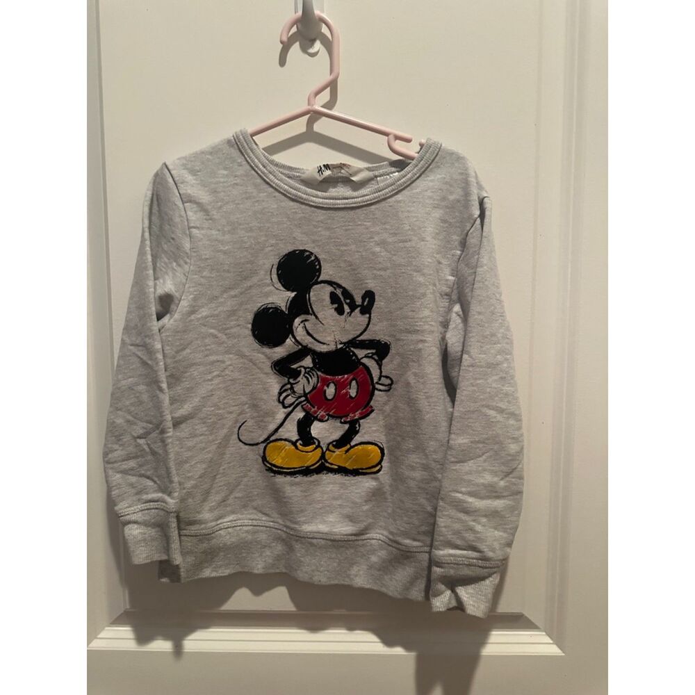 H&M Disney Mickey Mouse Unisex Crew Neck Sweater Size 4-6